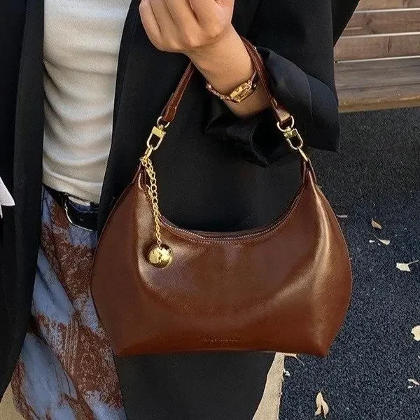 

2026 New Retro Texture Commuter Bag Women's Large-capacity Versatile Casual Shoulder Messenger Commuter Bag Tote Bag