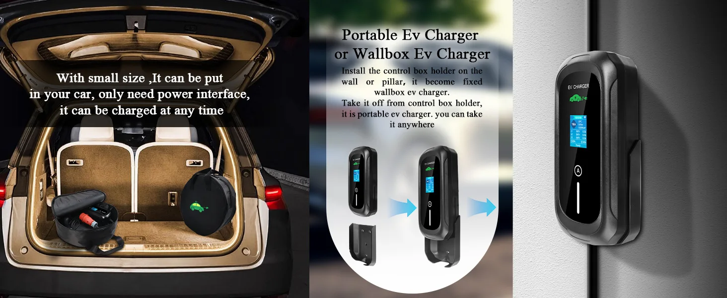 ISIGMA 11KW Typ 2 Tragbares EV-Ladegerät 16A 3P Heimladestation mit Tuya App WLAN-Set für Elektrofahrzeuge - 5M – Detail 5