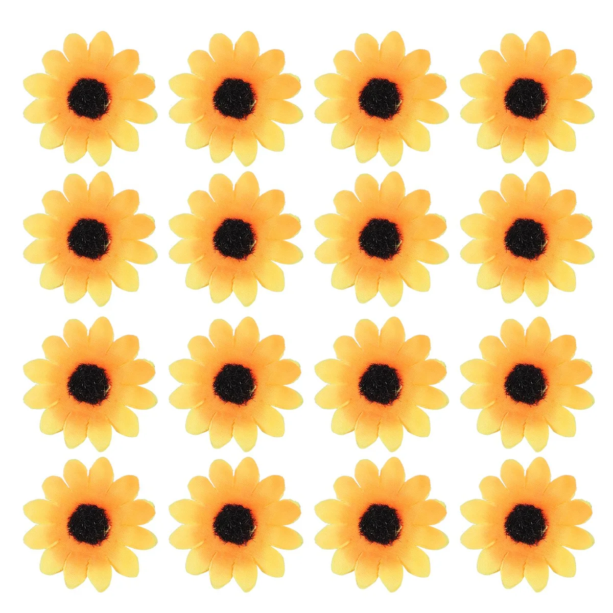 100 Pcs Artificial Sunflower Little Daisy Gerbera Flower Heads for Wedding Party Decor (Yellow&Coffee)