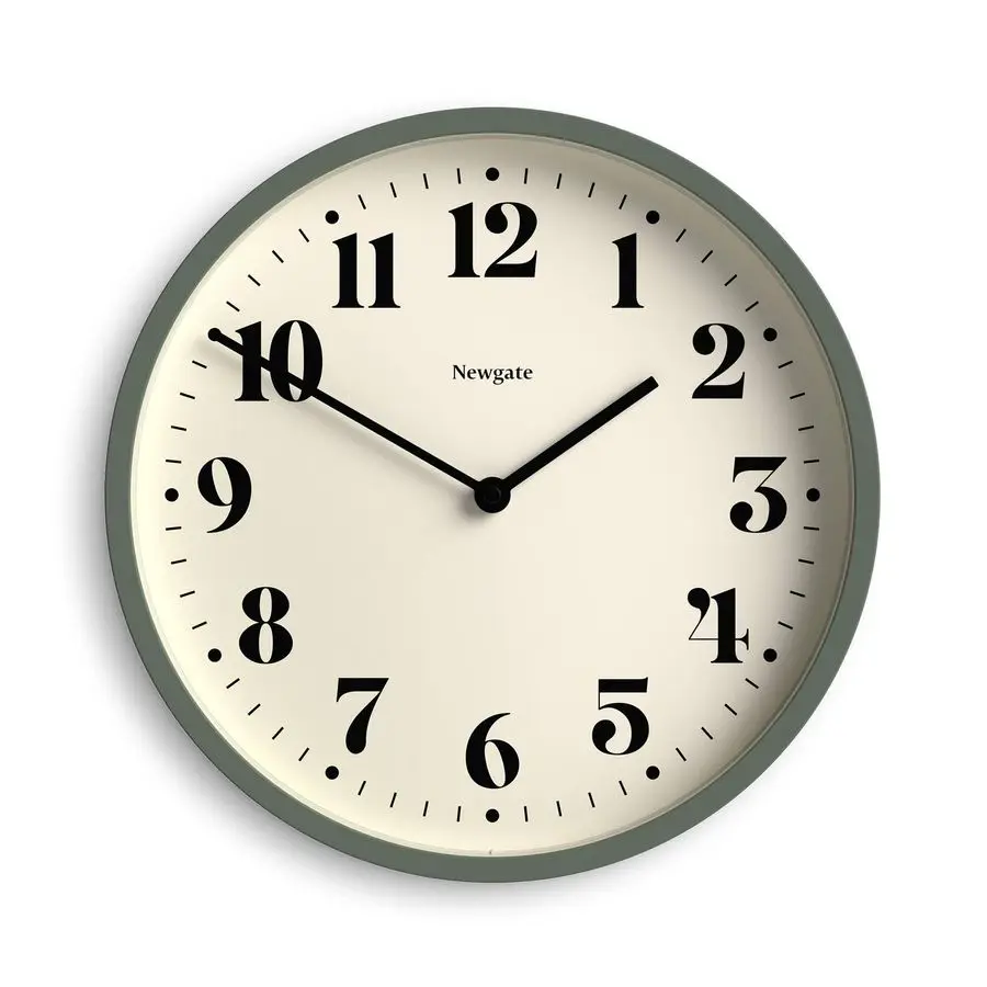 Reloj de pared número cuatro para teatro, reloj redondo moderno, números decorativos verdes de espárragos de 30cm, Ideal para cocina, sala de estar o oficina