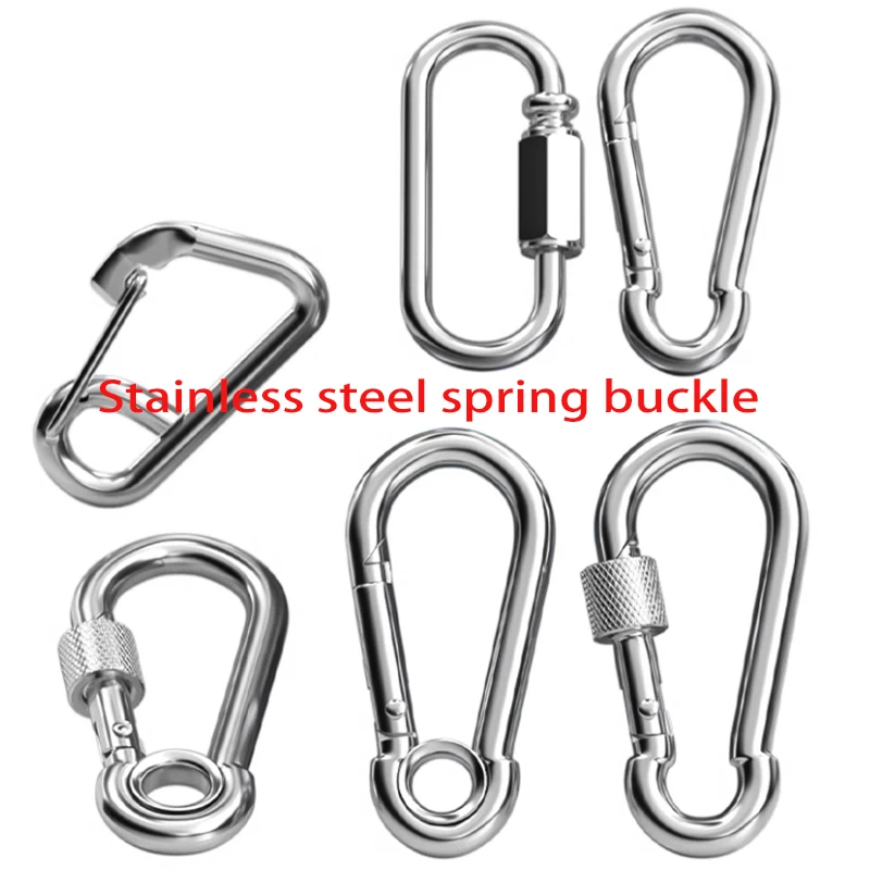 الربيع وصلة سريعة مشبك حلقة مع المسمار في الهواء الطلق تسلق والعتاد حلقة تسلق السلامة هوك طقم السفر معدات التخييم M4 ~ M14 #2