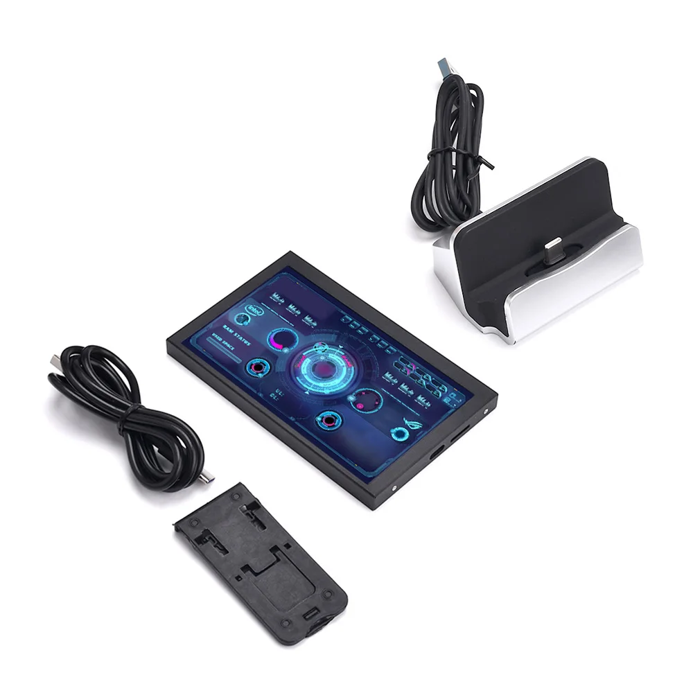 Monitor Komputer untuk Sasis Mini ITX 5 Inci IPS TYPE-C Layar Sekunder RAM GPU Monitor USB Pemantauan Hard Drive