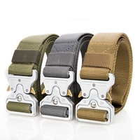 Belts For Men Tactical Belt Metal Silver Buckle Nylon Waist Strap Girdle Heavy Duty Training Hunting Mens Belts