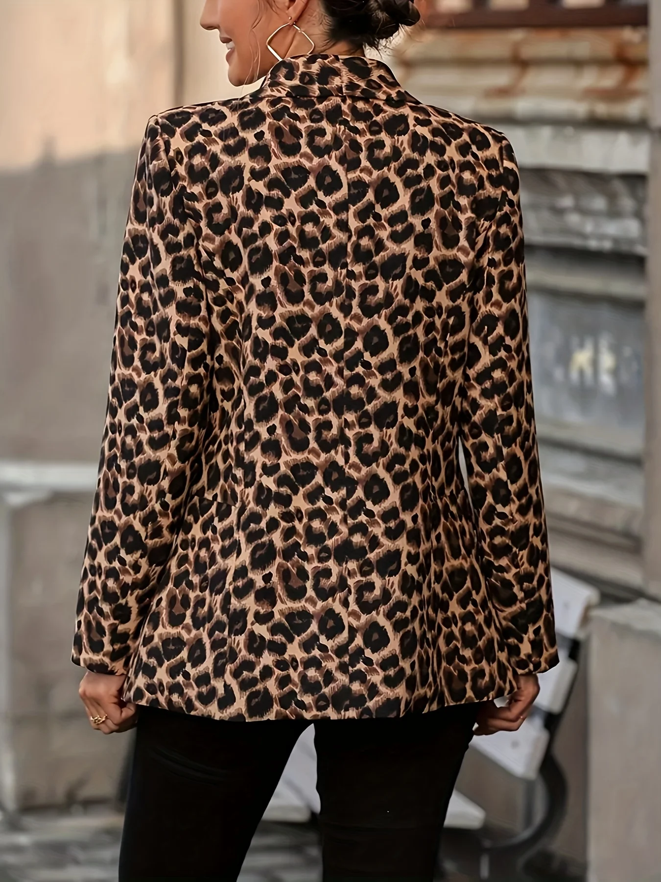 Women's Elegant and Fashionable Leopard Print Blazer, Fashionable Business Casual Women's Jacket