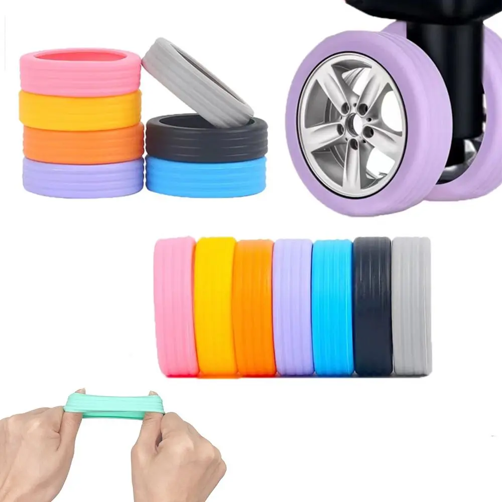 4/8PCS/Set Silicone Luggage Wheels Protector Suitcase Parts Axles with Silent Sound Suitcase Wheels Protection Cover