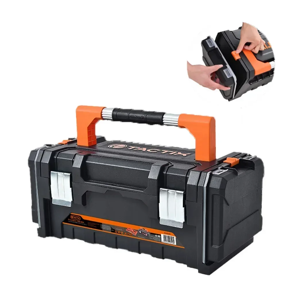 Thickness Plastic Combined Tool Box with 2 Parts Box Hardware Tools Storage Screwdriver Wrench Electric Drill Organizer Toolbox