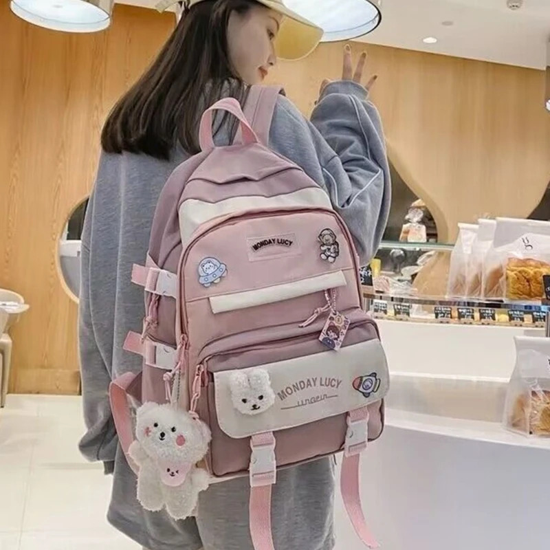 Fashionable Book Bag for Teen Girls and Grade School Students Laptop Backpack Travel School Bags Large Daypack 517D