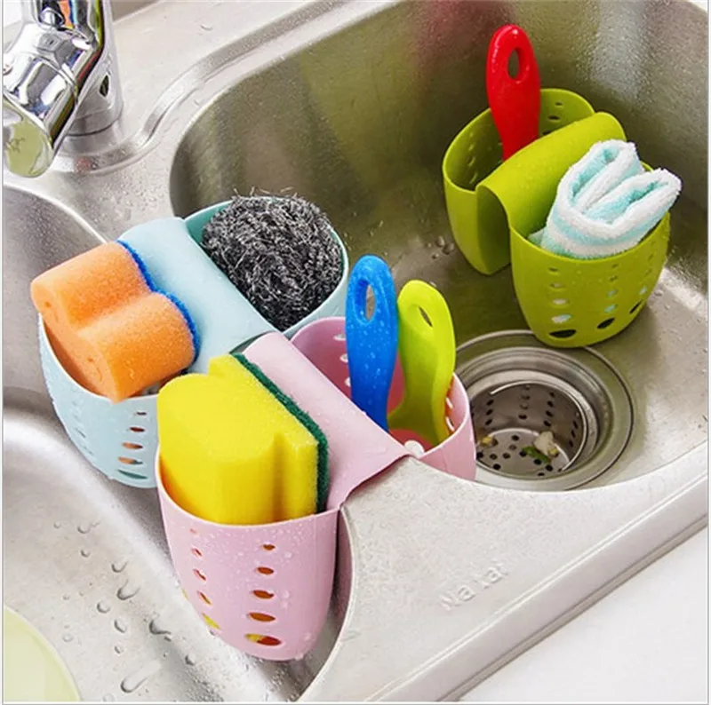 Kitchen Tools Kitchen Sink Saddle Style Double Silicone Sponge Holder Sink Rack Storage Organizer Soap Kitchen Gadgets