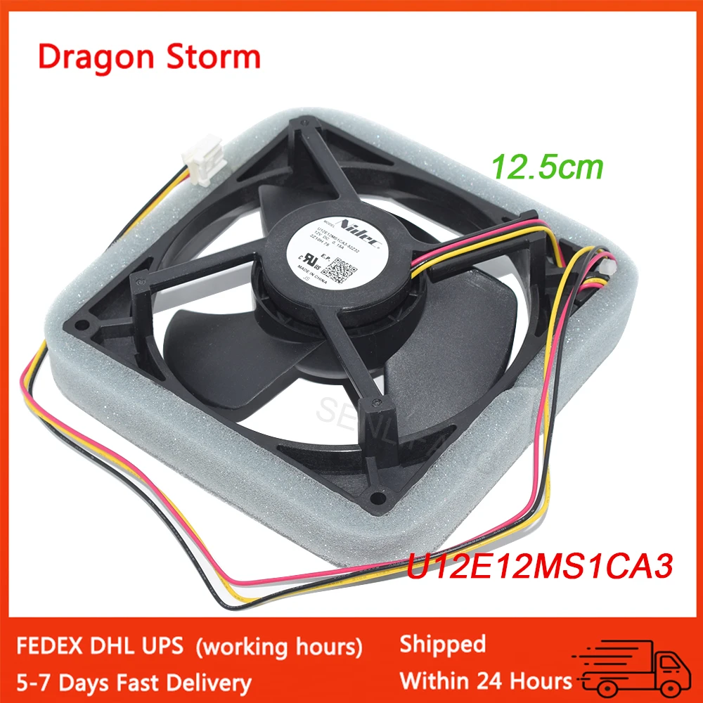 New For Nidec U12E12MS1CA3-52Z32 12.5cm 12V 0.15A 3Pin Refrigerator Maintenance Cooling Fan