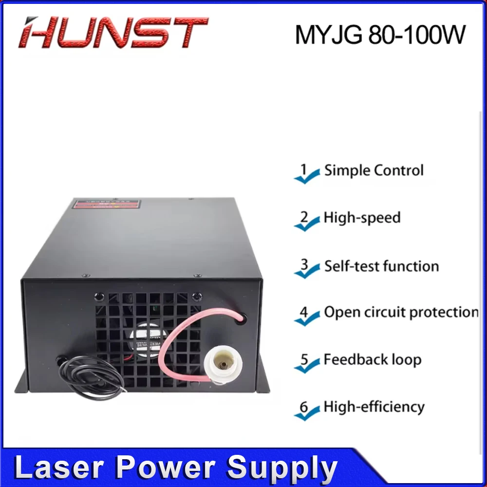 Hunst CO2 Laser Power Supply MYJG-100W for 80W-100W Laser Cutting and Engraving Machine