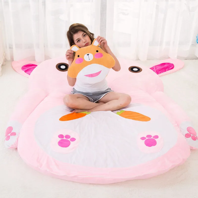 Rabbit Lazy Sofa Bed Cartoon Lovely Tatami Mattress Topper Folding Bedroom Floor Double Thickened Mattress Japanese Sleeping Pad