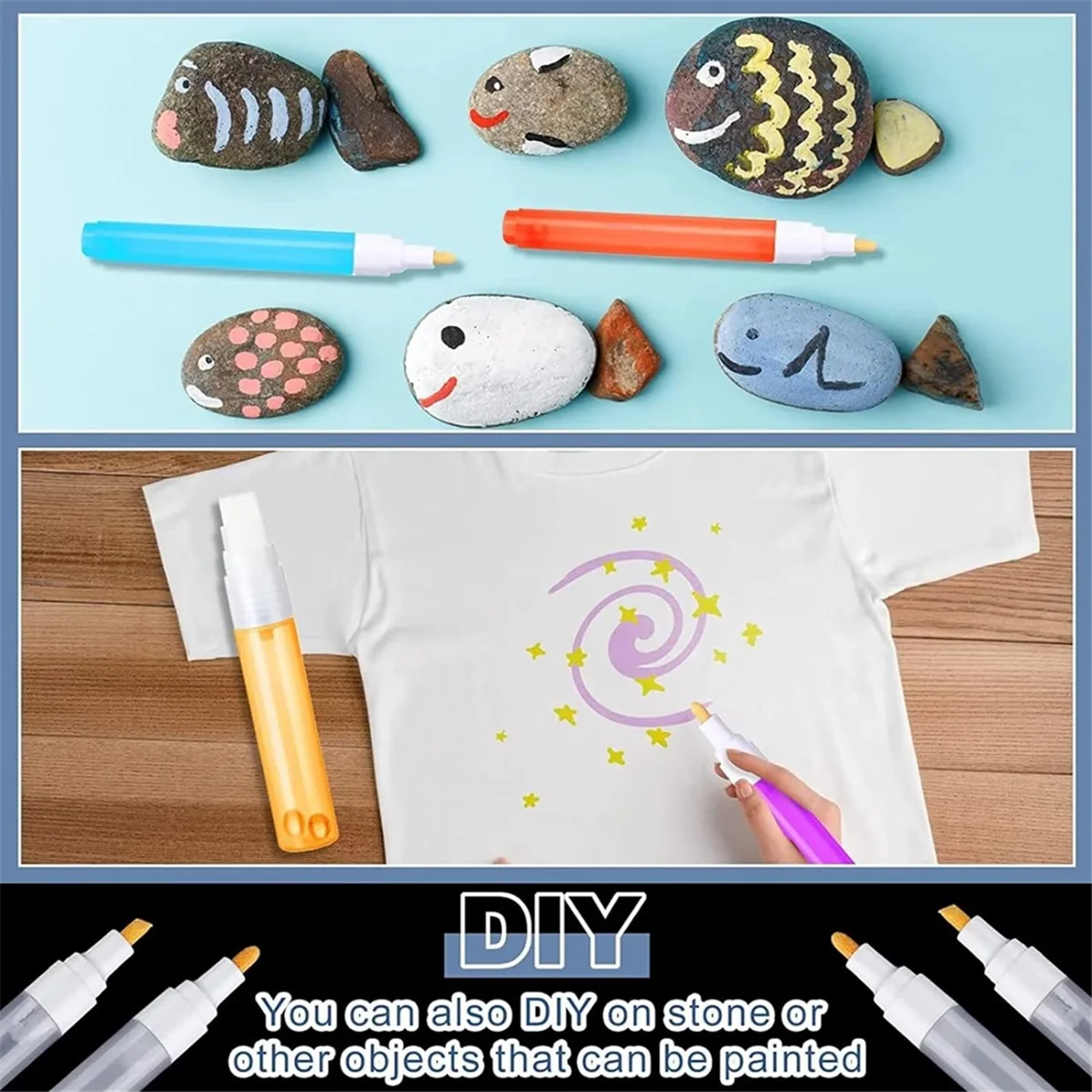 BISM 10 عبوات 3 مم علامات قلم طلاء فارغة قابلة للتعبئة، أقلام تحديد طلاء مستديرة مائلة الرأس للحرف اليدوية للرسم الفني