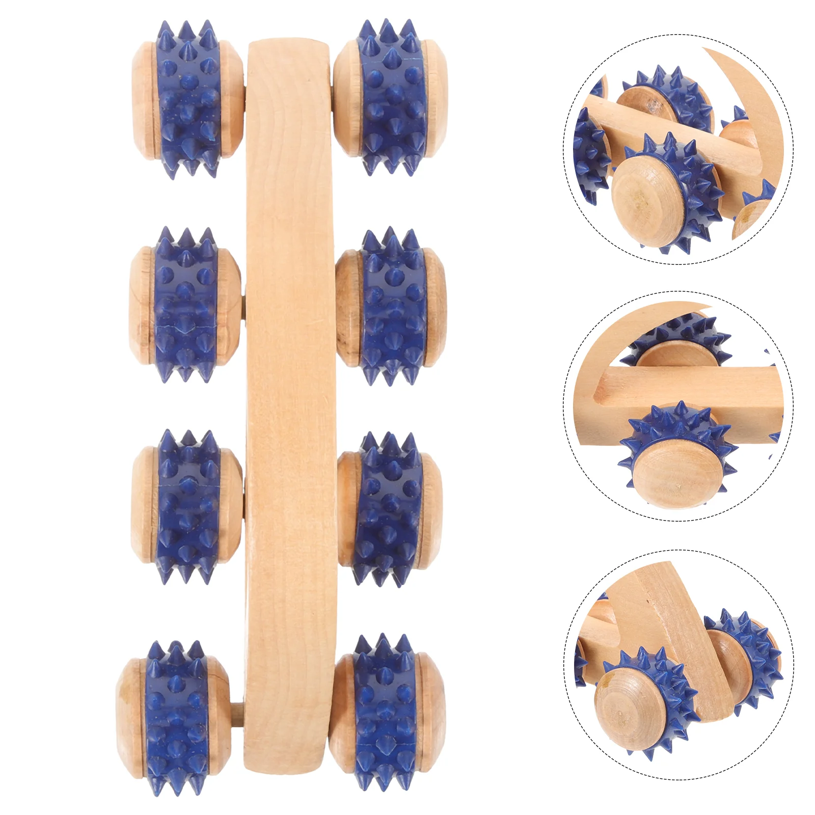 

Body Roller Massager (blue) Rollers Wooden Foot Scroll Wheel Back Handheld Neck