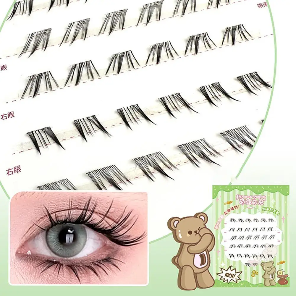 Glue-free Lashes Cluster FOX Comic Lashes Ultra-thin Natural Look Segmented Lashes Korean Style DIY Eye Lash
