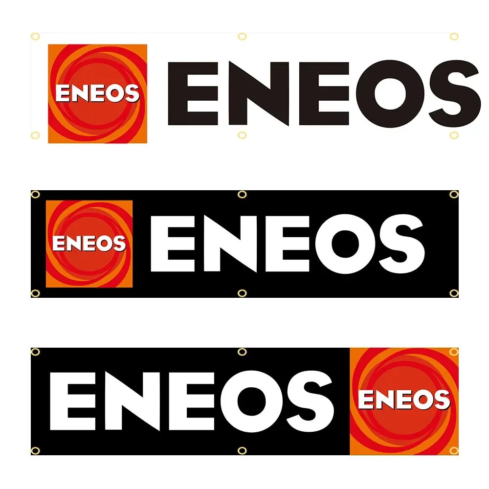 Eneos-Bandera de aceite lubricante, tapiz de poliéster impreso, para garaje o exterior, para decoración, 60x240cm