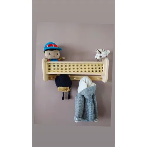 Babyroomstore Hazeranlı Wooden Coat Rack Shelf