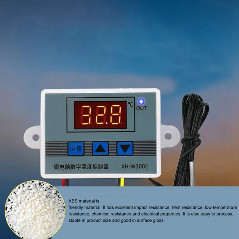 XH-W3002 Microcomputer Digital Thermostat With Probe Heat Cool Temp Thermostat Control Switch