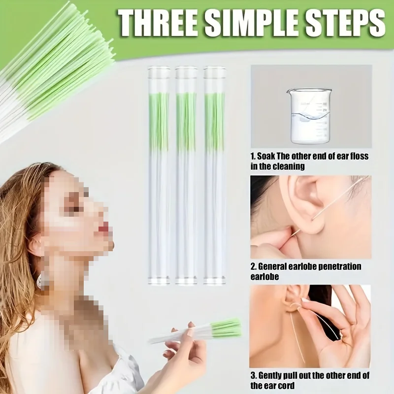 60pcs, Ear hole cleaning line, ear hole cleaning tool, remove dirt, eliminate odors, prevent ear hole blockage cleaning supplies