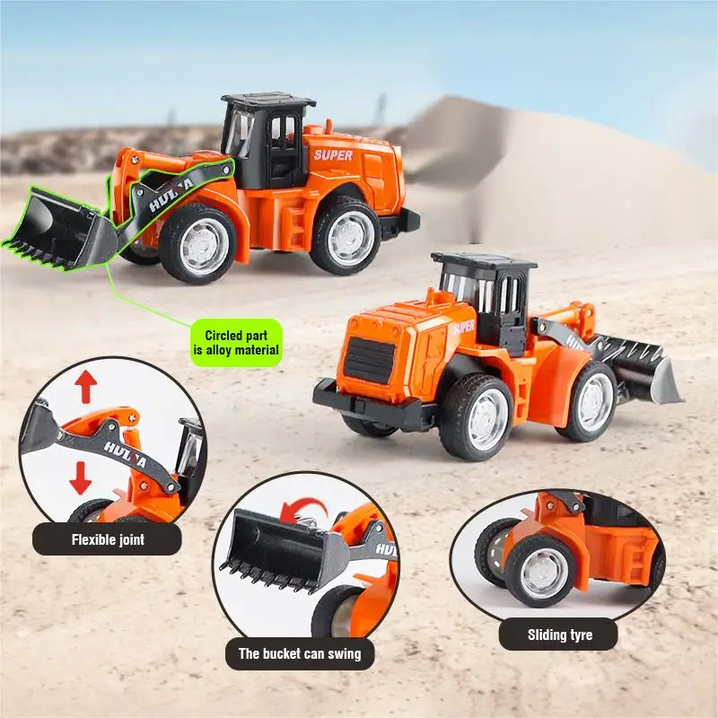 HUINA 1/80 Mini Legering Heftruck Graafmachine Model Auto Kinderen Speelgoed Techniek Voertuig Dump Truck Speelgoed voor Jongens Kinderen Verjaardagscadeautjes