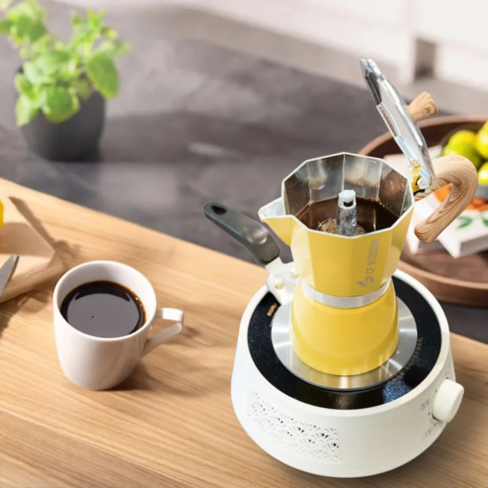 

CF Wisdom Octagonal Mocha Pot, Espresso Maker, Single Valve Mocha Pot, Home, Coffee Accessories, 6 Cup Mocha Coffee Pot