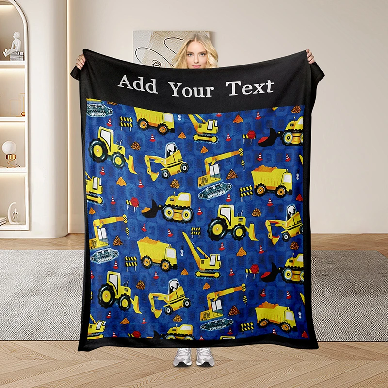 Assorted Cartoon Digger Customized Blanket Childish Cartoon Digger Children's Day Gift Birthday Gift Sofa Bedroom Available