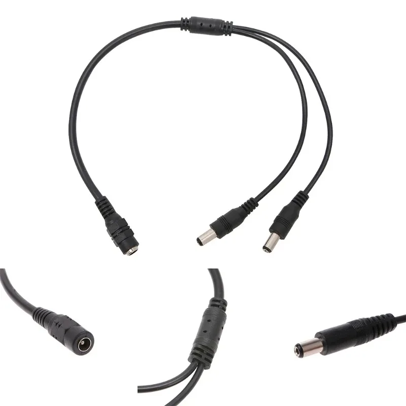 Cable divisor de alimentación para cámara cctv, 1 hembra a 2 macho FC, POE, probador de cámara IP, DC 1 a 2