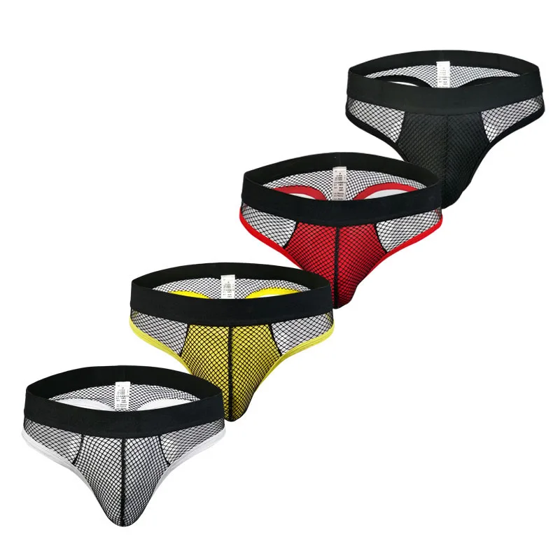 

4 шт./лот, мужское прозрачное нижнее белье, ажурное дышащее мужское белье, стринги с Т-образной спинкой, стринги, бандаж, стринги Sissy Tangas