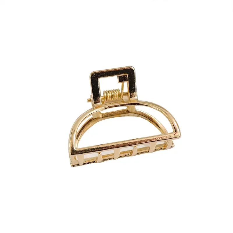 Fashion Hollow Heart Metal Hair Claw Clips Simple Non Slip Mini Gold Geometric Bangs Barrettes Hair Jaws For Women Girls Daily — zdjęcie 7
