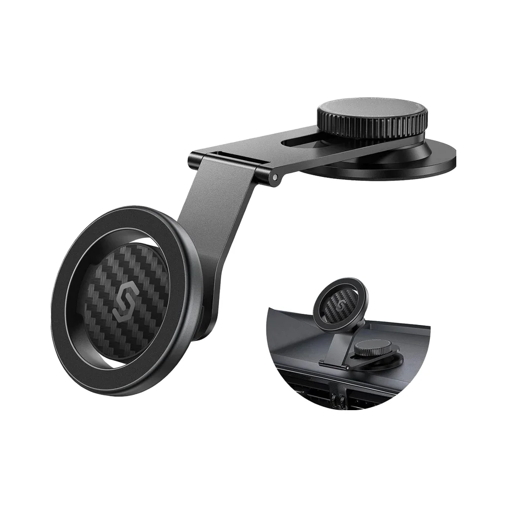 Syncwire universal painel de montagem do carro para tes um braço dobrável liga alumínio super estável suporte magnético do telefone para telefones