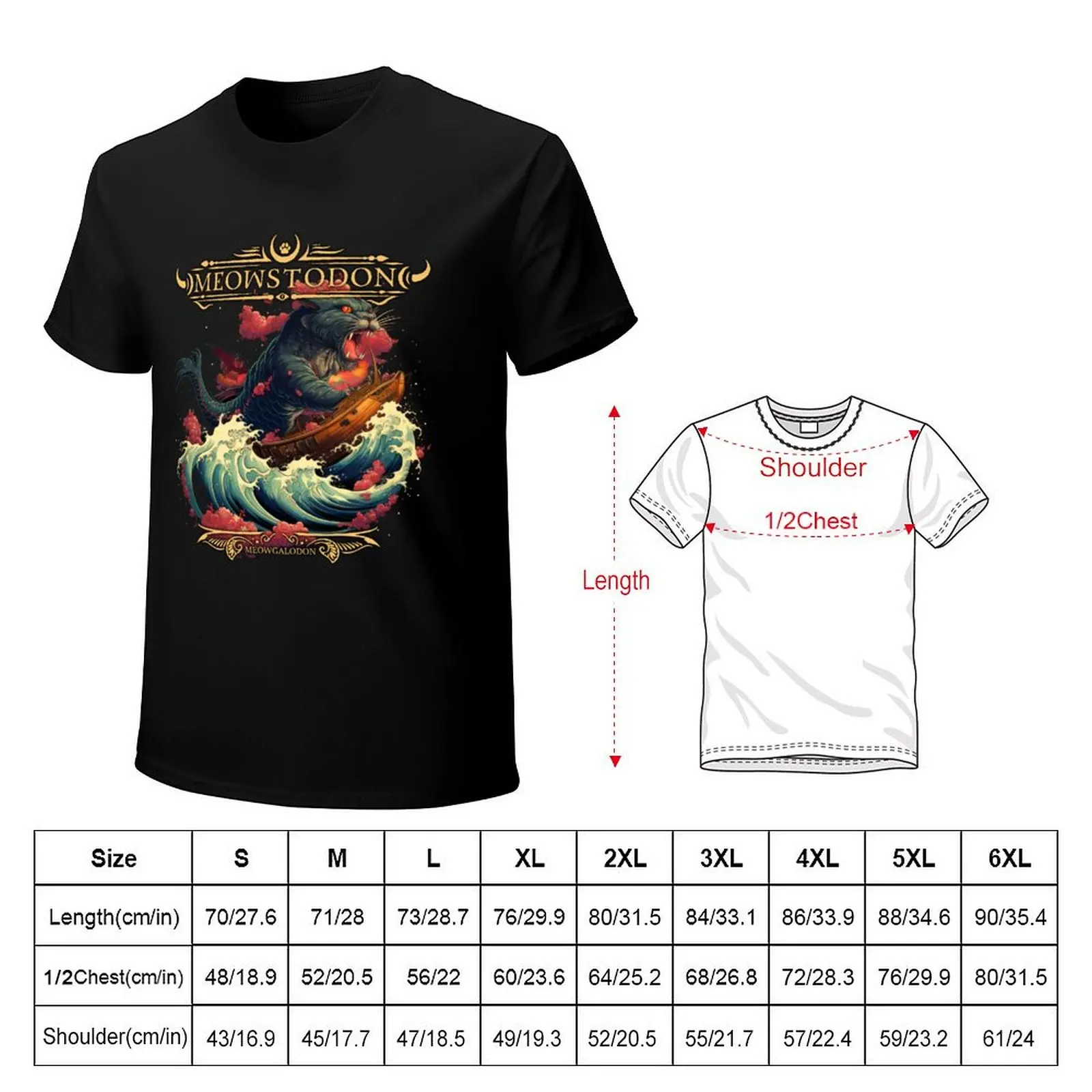 Meowstodon - Meowgalodon Death Metal T-Shirt summer top customs design your own graphic shirts tshirts for men