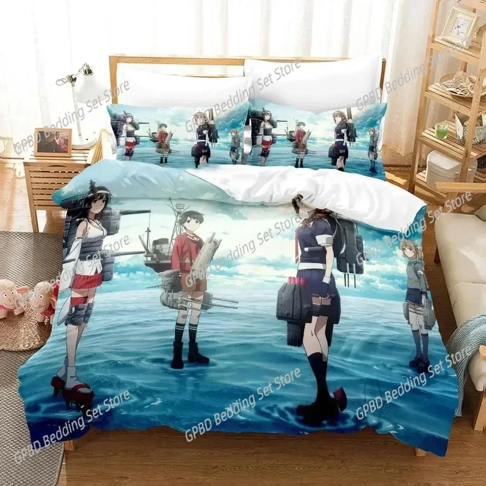 

Anime Kantai Collection Comfortable Duvet Quilt Cover Pillowcase Bedding Set Children Bedroom Decoration Home Textile
