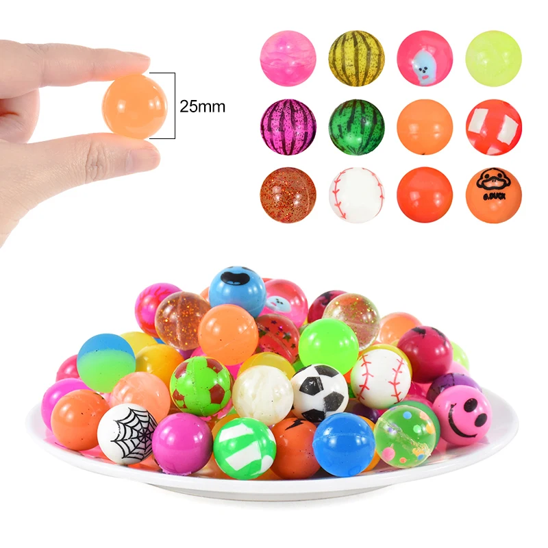 10/20Pcs Bouncy Ball ของเล่นเด็กวันเกิด Party Favors ของขวัญสําหรับผู้เข้าพัก 25 มม.ยาง Bouncing Ball Pinata Goody Bag Fillers รางวัล