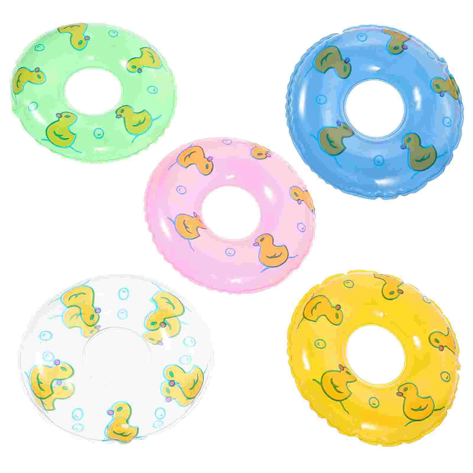 5 Pcs Duckling Swimming Ring Tiny Rings Bouncy Houses Mini Decors Miniature Kids Floaties for Pool Plaything Lifebuoy