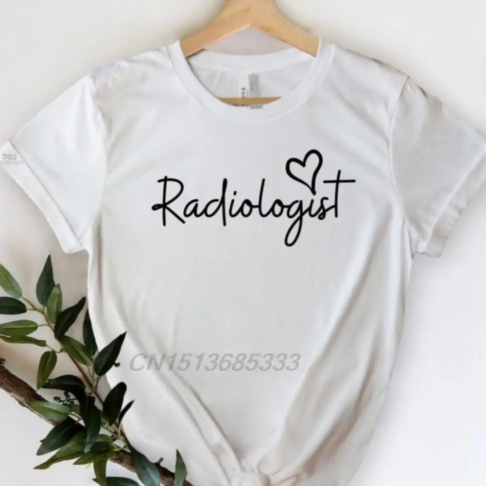 Radiologist Female Vintage T-shirts Unisex Funny Heart Outline Printed Tee Shirts Women Oversized Smooth Cotton Sweatshirts Tops