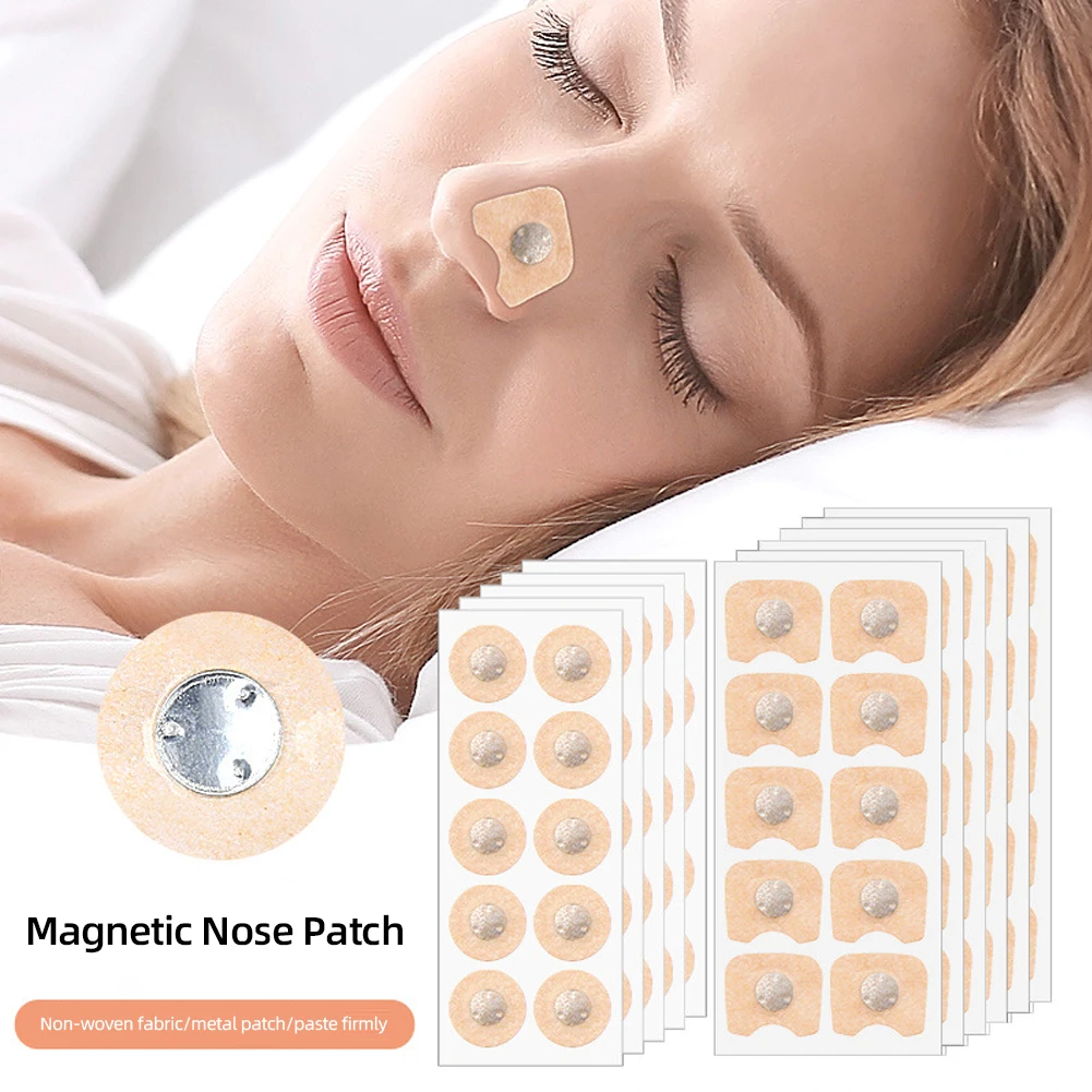 10Pcs Nose Breathing Patches Magnetic Suction Iron Nasal Strips Increase Air Improve Sleep Quality Reduce Snoring Tools