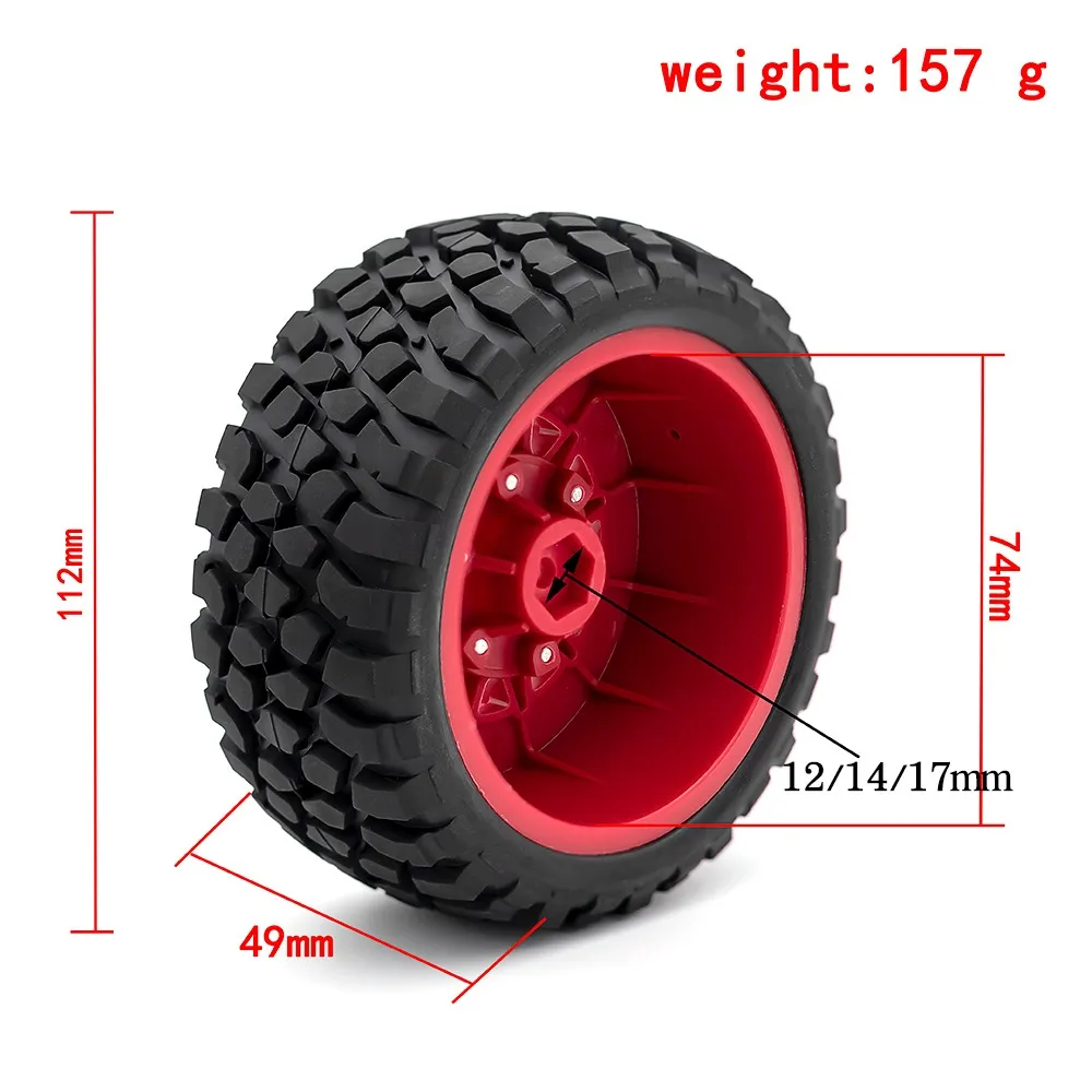 For 1:8 1:10 Trax Slash Huanqi 727 Vika 112mm Tire Rc Car Model Short Card General Road Tire Upgrade Tire Adapter 12mm/14/17mm