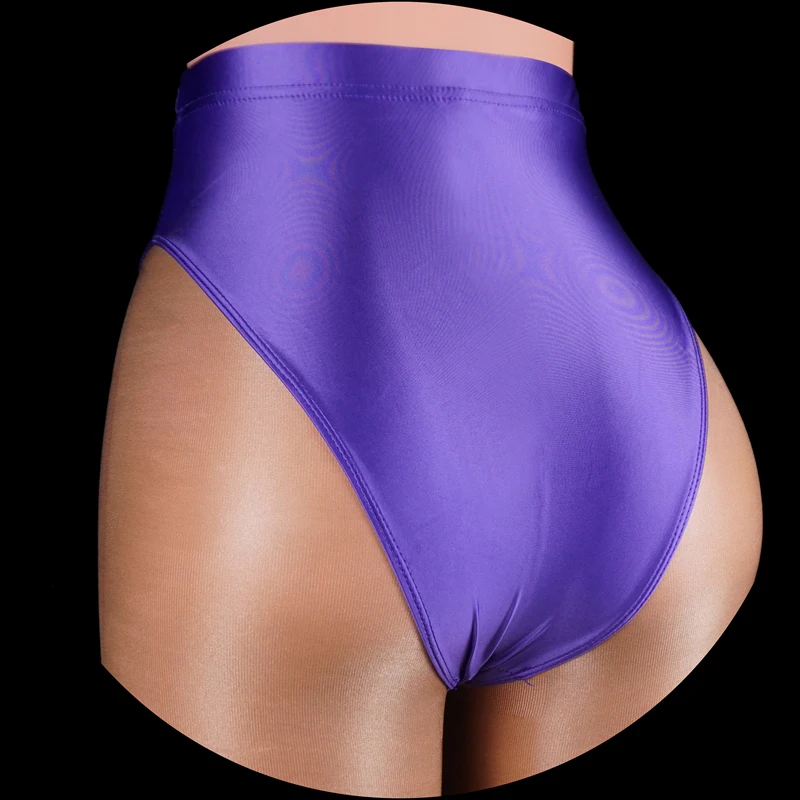 New sexy women's high-cut glossy briefs  bikini bottoms tights swimming trunks glossy MEN underpants plus size