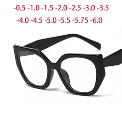 Trendy Women's Black Frame Cat Eye Eyeglasses with Square Frame and Prescription Option -0.5 -1.0 -2.0 -3.0 -4.0 to -6.0