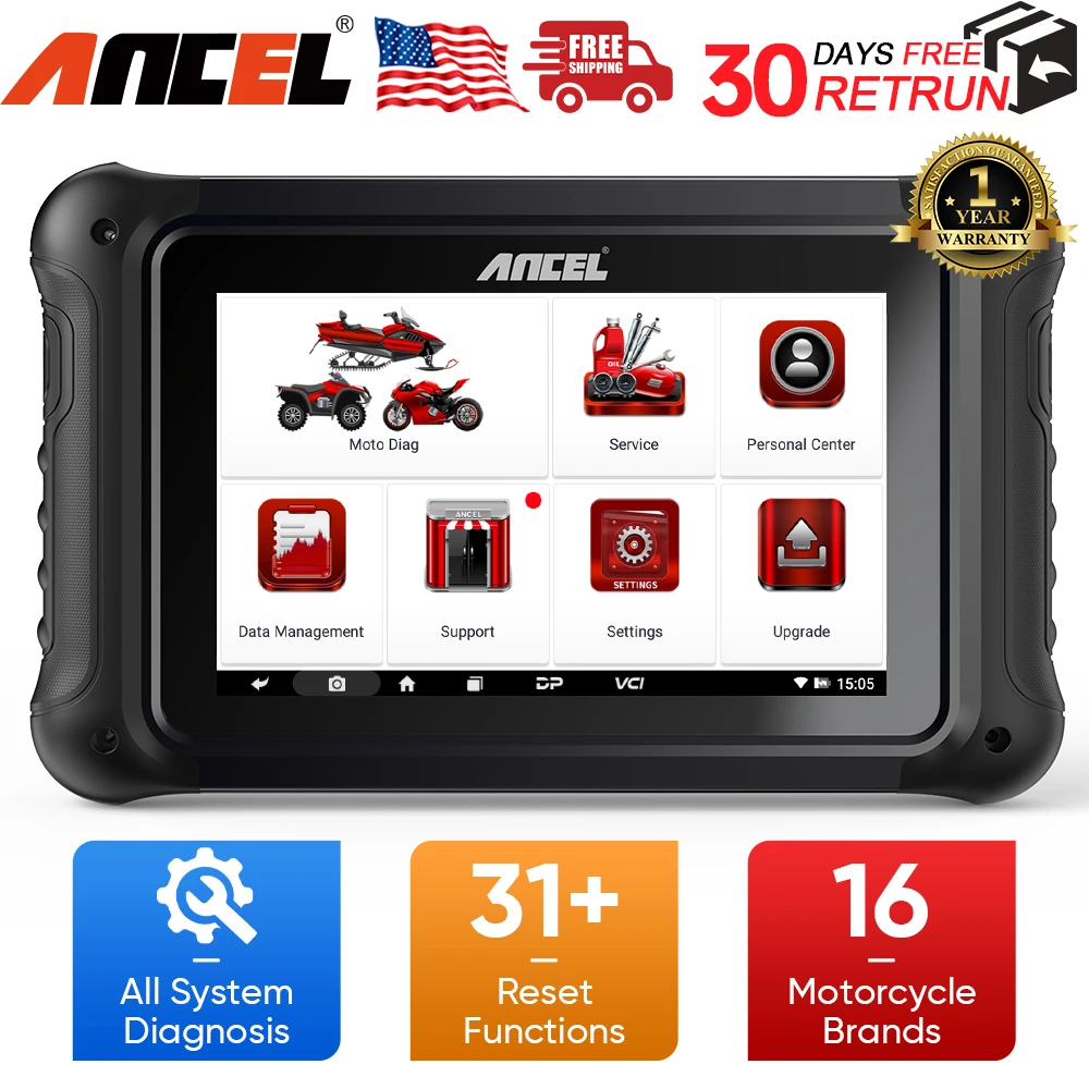 ANCEL MT700 OBD2 Scanner Motorcycle Diagnostic Tool All Systems ABS Oil Service reset Fit For Ducati Triumph KTM Honda BMW