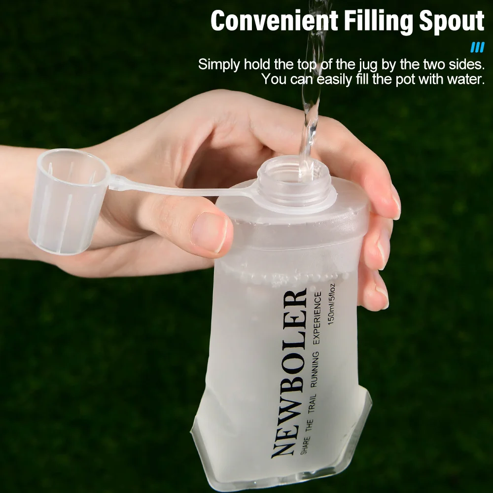 NEWBOLER TPU Outdoor Sport Bottle Folding Soft Flask Water Bottle for Running Camping Hiking Bicycle Fitness Water Bag view 4