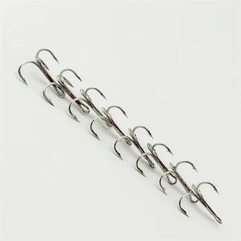 20 crochets triples 2 # -10 #   Hameçon barbelé pointu en acier à haute teneur en carbone, outil antirouille en Nickel, matériel de pêche