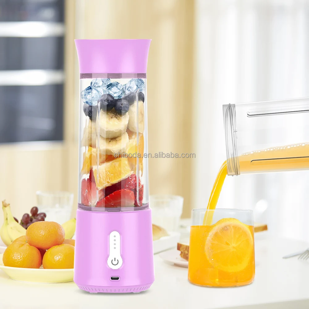 

Hot Sell Portable Juicer Blender Cup 6 Blades Mixer Electric Fresh Fruit Juicer USB Rechargeable 500ML Juicer Blender
