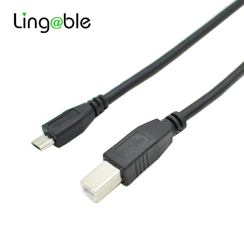 Lingable Micro USB 2.0 Male to USB B Male OTG converter cable 1M for Electronic Piano Printer Decoder