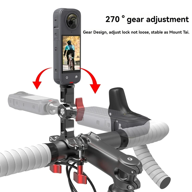 B04B-270° Camera Bike Bicycle Handlebar Clamp Bracket Motrobike Tripod Clip Mount For Insta360