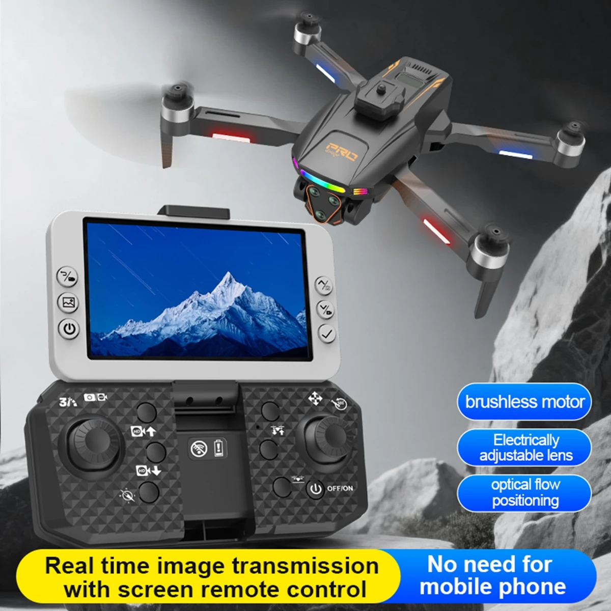 Drone with Camera for Adults, Foldable GPS Drone with Screen Remote Control, 4K HD Camera, Brus... product image