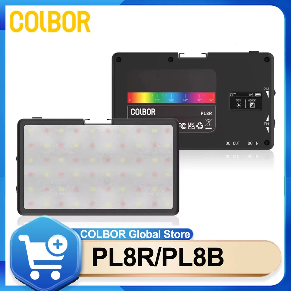 

COLBOR PL8R RGB Full Color LED Video Light Magnetic Mini Fill Light Video Light with Display Mini Camera RGB Light For Smartphon