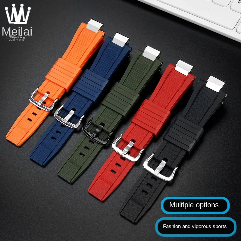 For Casio G-SHOCK MTG-B3000 Silicone watchbands MTG B3000 resin Rubber watch strap Modified Stainless steel Adapters Connector