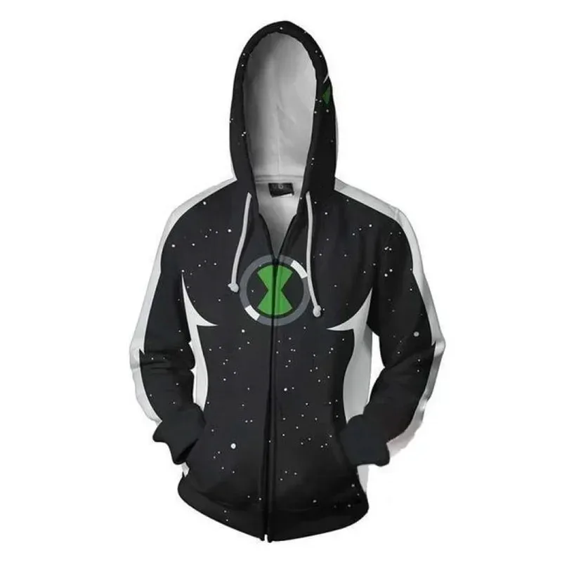 Anime Hoodies Sweatshirts Ben10 Cosplay Alien Force Benjamin Gwen Hooded 3D Printing Top Jackets Coat Men Woman Costumes BYc;3.k