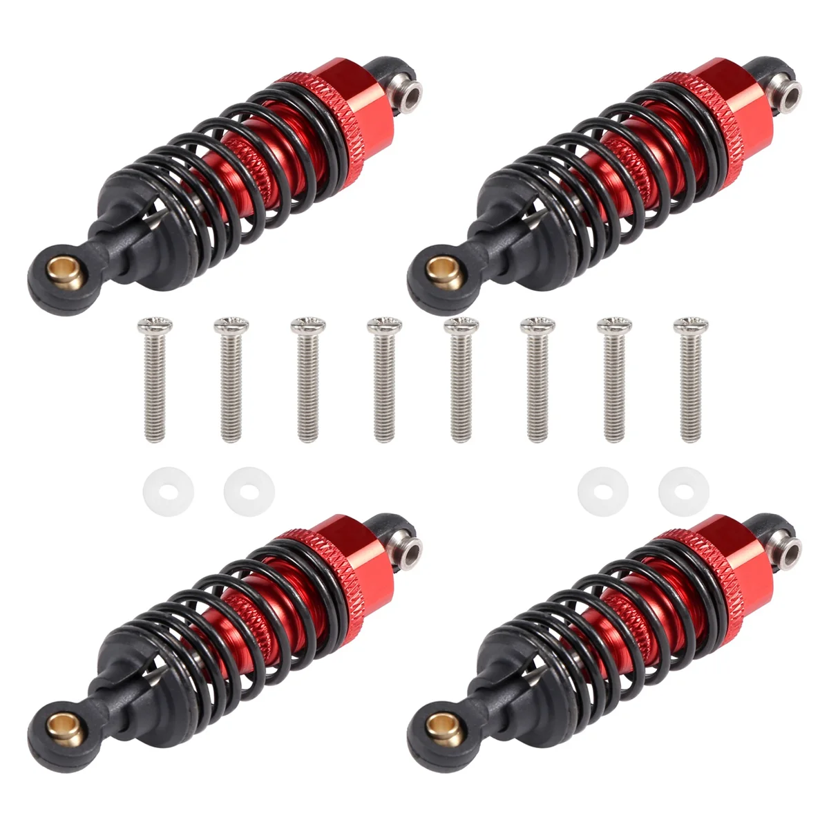 4Pcs Aluminum Alloy Shock Absorbers Damper Set for Tamiya TT-01 TT01 TT-02 TT02 1/10 RC Car Upgrade Parts,Red