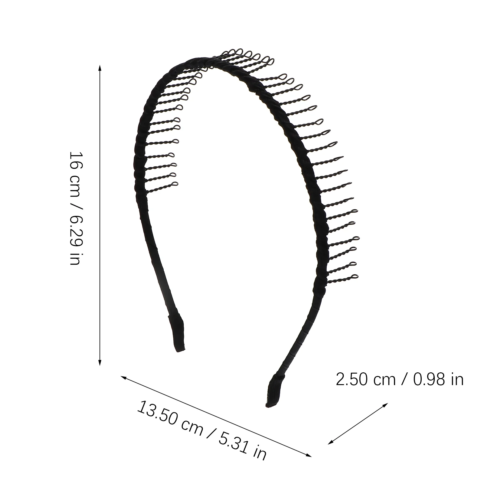 6 uds diadema antideslizante de dientes largos peine de Metal para el cabello cubierto de tela para hombres maquillaje antideslizante mujeres